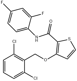 3-[(2,6-DICHLOROBENZYL)OXY]-N-(2,4-DIFLUOROPHENYL)-2-THIOPHENECARBOXAMIDE Struktur