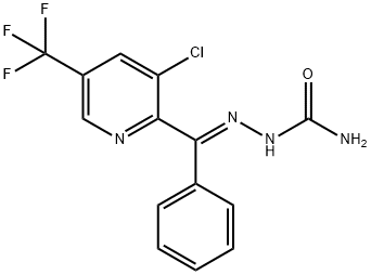 2-[[3-CHLORO-5-(TRIFLUOROMETHYL)-2-PYRIDINYL](PHENYL)METHYLENE]-1-HYDRAZINECARBOXAMIDE Struktur