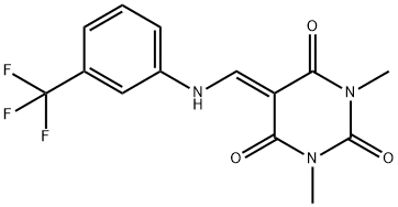 1,3-DIMETHYL-5-([3-(TRIFLUOROMETHYL)ANILINO]METHYLENE)-2,4,6(1H,3H,5H)-PYRIMIDINETRIONE Struktur