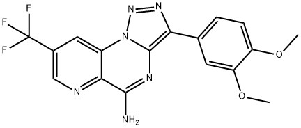 3-(3,4-DIMETHOXYPHENYL)-8-(TRIFLUOROMETHYL)PYRIDO[2,3-E][1,2,3]TRIAZOLO[1,5-A]PYRIMIDIN-5-AMINE Struktur