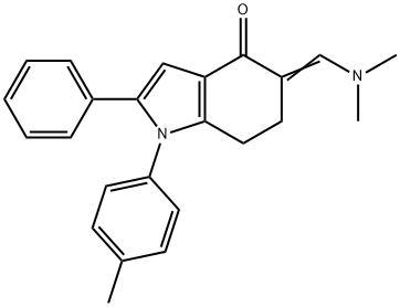 5-[(DIMETHYLAMINO)METHYLENE]-1-(4-METHYLPHENYL)-2-PHENYL-1,5,6,7-TETRAHYDRO-4H-INDOL-4-ONE Struktur