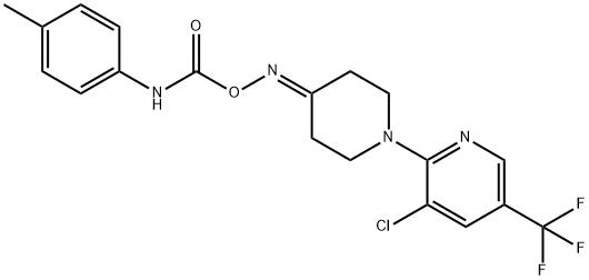 3-CHLORO-2-(4-([(4-TOLUIDINOCARBONYL)OXY]IMINO)PIPERIDINO)-5-(TRIFLUOROMETHYL)PYRIDINE Struktur