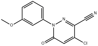 4-CHLORO-1-(3-METHOXYPHENYL)-6-OXO-1,6-DIHYDRO-3-PYRIDAZINECARBONITRILE Struktur