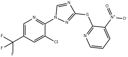 1-[3-CHLORO-5-(TRIFLUOROMETHYL)-2-PYRIDINYL]-1H-1,2,4-TRIAZOL-3-YL 3-NITRO-2-PYRIDINYL SULFIDE Struktur