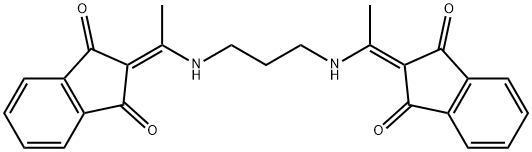 2-(((3-(((1,3-DIOXOINDAN-2-YLIDENE)ETHYL)AMINO)PROPYL)AMINO)ETHYLIDENE)INDANE-1,3-DIONE Struktur