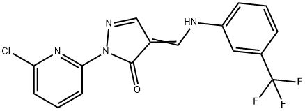 2-(6-CHLORO-2-PYRIDINYL)-4-([3-(TRIFLUOROMETHYL)ANILINO]METHYLENE)-2,4-DIHYDRO-3H-PYRAZOL-3-ONE Struktur