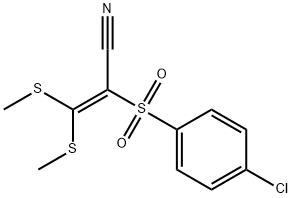 2-((4-CHLOROPHENYL)SULFONYL)-3,3-DIMETHYLTHIOPROP-2-ENENITRILE Struktur