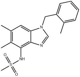 N-[5,6-DIMETHYL-1-(2-METHYLBENZYL)-1H-1,3-BENZIMIDAZOL-4-YL]METHANESULFONAMIDE Struktur