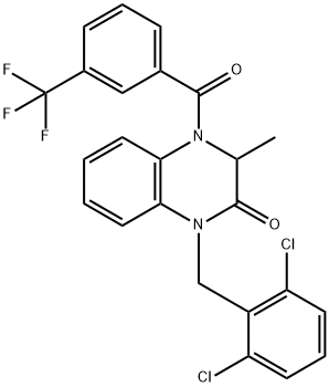 1-(2,6-DICHLOROBENZYL)-3-METHYL-4-[3-(TRIFLUOROMETHYL)BENZOYL]-3,4-DIHYDRO-2(1H)-QUINOXALINONE Struktur