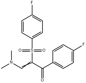 3-(DIMETHYLAMINO)-1-(4-FLUOROPHENYL)-2-[(4-FLUOROPHENYL)SULFONYL]-2-PROPEN-1-ONE Struktur