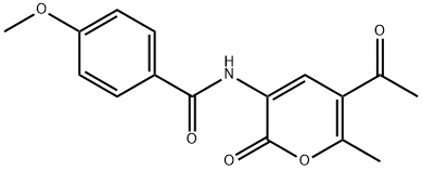 N-(5-ACETYL-6-METHYL-2-OXO-2H-PYRAN-3-YL)-4-METHOXYBENZENECARBOXAMIDE Struktur