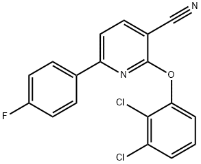 2-(2,3-DICHLOROPHENOXY)-6-(4-FLUOROPHENYL)NICOTINONITRILE Struktur