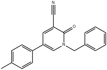 1-BENZYL-5-(4-METHYLPHENYL)-2-OXO-1,2-DIHYDRO-3-PYRIDINECARBONITRILE Struktur