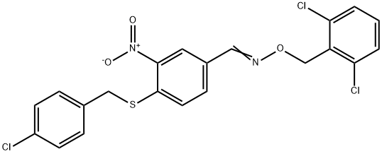 4-[(4-CHLOROBENZYL)SULFANYL]-3-NITROBENZENECARBALDEHYDE O-(2,6-DICHLOROBENZYL)OXIME Struktur