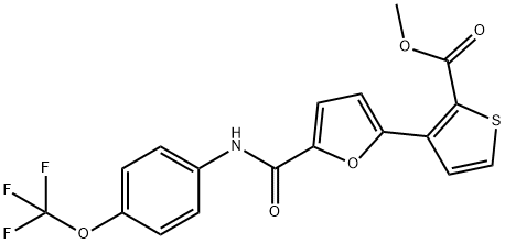 METHYL 3-(5-([4-(TRIFLUOROMETHOXY)ANILINO]CARBONYL)-2-FURYL)-2-THIOPHENECARBOXYLATE Struktur