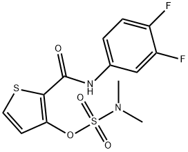 2-[(3,4-DIFLUOROANILINO)CARBONYL]-3-THIENYL-N,N-DIMETHYLSULFAMATE Struktur