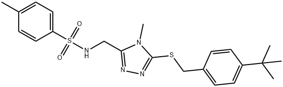 N-[(5-([4-(TERT-BUTYL)BENZYL]SULFANYL)-4-METHYL-4H-1,2,4-TRIAZOL-3-YL)METHYL]-4-METHYLBENZENESULFONAMIDE Struktur