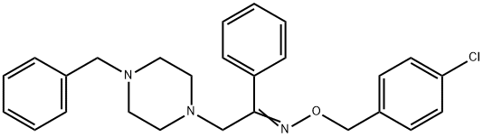 2-(4-BENZYLPIPERAZINO)-1-PHENYL-1-ETHANONE O-(4-CHLOROBENZYL)OXIME Struktur