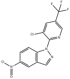 1-[3-CHLORO-5-(TRIFLUOROMETHYL)-2-PYRIDINYL]-5-NITRO-1H-INDAZOLE Struktur