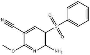 6-AMINO-2-METHOXY-5-(PHENYLSULFONYL)NICOTINONITRILE Struktur