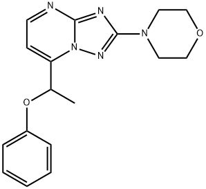 1-(2-MORPHOLINO[1,2,4]TRIAZOLO[1,5-A]PYRIMIDIN-7-YL)ETHYL PHENYL ETHER Struktur