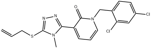 3-[5-(ALLYLSULFANYL)-4-METHYL-4H-1,2,4-TRIAZOL-3-YL]-1-(2,4-DICHLOROBENZYL)-2(1H)-PYRIDINONE Struktur