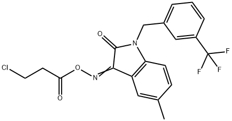 3-([(3-CHLOROPROPANOYL)OXY]IMINO)-5-METHYL-1-[3-(TRIFLUOROMETHYL)BENZYL]-1,3-DIHYDRO-2H-INDOL-2-ONE Struktur