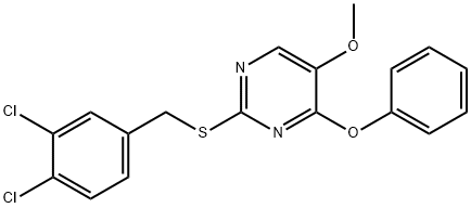 2-[(3,4-DICHLOROBENZYL)SULFANYL]-5-METHOXY-4-PHENOXYPYRIMIDINE Struktur