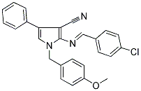 2-([(4-CHLOROPHENYL)METHYLENE]AMINO)-1-(4-METHOXYBENZYL)-4-PHENYL-1H-PYRROLE-3-CARBONITRILE Struktur