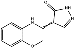 4-[(2-METHOXYANILINO)METHYLENE]-2,4-DIHYDRO-3H-PYRAZOL-3-ONE Struktur