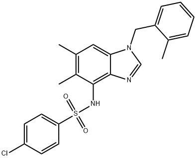 4-CHLORO-N-[5,6-DIMETHYL-1-(2-METHYLBENZYL)-1H-1,3-BENZIMIDAZOL-4-YL]BENZENESULFONAMIDE Struktur