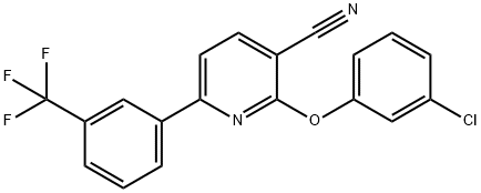 2-(3-CHLOROPHENOXY)-6-[3-(TRIFLUOROMETHYL)PHENYL]NICOTINONITRILE Struktur