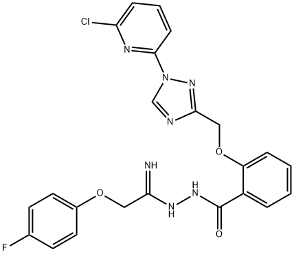 2-([1-(6-CHLORO-2-PYRIDINYL)-1H-1,2,4-TRIAZOL-3-YL]METHOXY)-N'-[2-(4-FLUOROPHENOXY)ETHANIMIDOYL]BENZENECARBOHYDRAZIDE Struktur