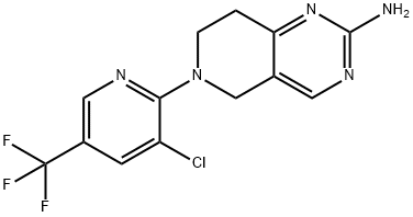 2-AMINO-6-[3-CHLORO-5-(TRIFLUOROMETHYL)PYRID-2-YL]-5,6,7,8-TETRAHYDROPYRIDO[4,3-D]PYRIMIDINE Struktur