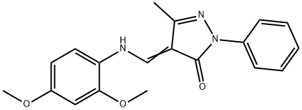 4-[(2,4-DIMETHOXYANILINO)METHYLENE]-5-METHYL-2-PHENYL-2,4-DIHYDRO-3H-PYRAZOL-3-ONE Struktur