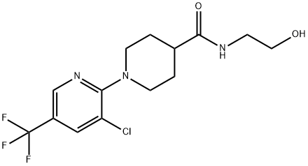 1-[3-CHLORO-5-(TRIFLUOROMETHYL)-2-PYRIDINYL]-N-(2-HYDROXYETHYL)-4-PIPERIDINECARBOXAMIDE Struktur