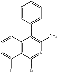 1-BROMO-8-FLUORO-4-PHENYL-3-ISOQUINOLINAMINE Struktur