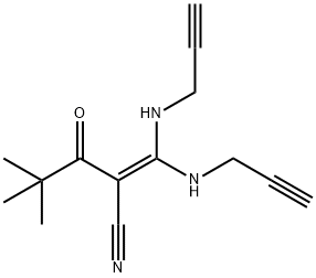 2-(2,2-DIMETHYLPROPANOYL)-3,3-BIS(PROP-2-YNYLAMINO)PROP-2-ENENITRILE Struktur