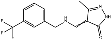 5-METHYL-4-(([3-(TRIFLUOROMETHYL)BENZYL]AMINO)METHYLENE)-2,4-DIHYDRO-3H-PYRAZOL-3-ONE Struktur