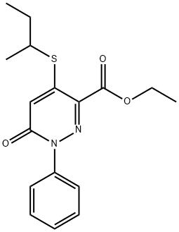 ETHYL 4-(SEC-BUTYLSULFANYL)-6-OXO-1-PHENYL-1,6-DIHYDRO-3-PYRIDAZINECARBOXYLATE Struktur