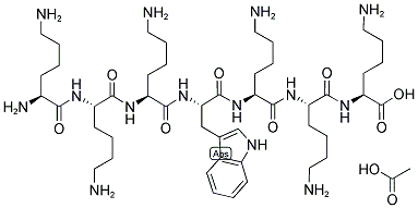 H-LYS-LYS-LYS-TRP-LYS-LYS-LYS-OH ACETATE SALT Struktur