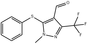 1-METHYL-5-(PHENYLSULFANYL)-3-(TRIFLUOROMETHYL)-1H-PYRAZOLE-4-CARBALDEHYDE Struktur