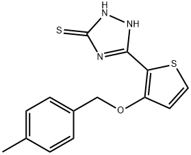 5-(3-[(4-METHYLBENZYL)OXY]-2-THIENYL)-4H-1,2,4-TRIAZOL-3-YLHYDROSULFIDE Struktur