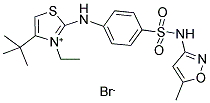 4-(TERT-BUTYL)-3-ETHYL-2-(4-([(5-METHYLISOXAZOL-3-YL)AMINO]SULFONYL)ANILINO)-1,3-THIAZOL-3-IUM BROMIDE Struktur