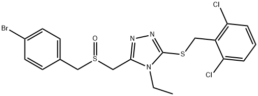 3-([(4-BROMOBENZYL)SULFINYL]METHYL)-5-[(2,6-DICHLOROBENZYL)SULFANYL]-4-ETHYL-4H-1,2,4-TRIAZOLE Struktur