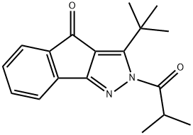 3-(TERT-BUTYL)-2-(2-METHYLPROPANOYL)INDENO[3,2-C]PYRAZOL-4-ONE Struktur