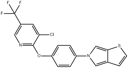 3-CHLORO-5-(TRIFLUOROMETHYL)-2-PYRIDINYL 4-(5H-THIENO[2,3-C]PYRROL-5-YL)PHENYL ETHER Struktur