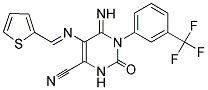 5-(1-AZA-2-(2-THIENYL)VINYL)-4-IMINO-2-OXO-3-(3-(TRIFLUOROMETHYL)PHENYL)-1H-1,3-DIAZINE-6-CARBONITRILE Struktur