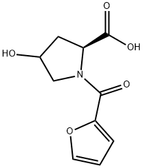 1-(2-FURYLCARBONYL)-4-HYDROXY-2-PYRROLIDINECARBOXYLIC ACID Struktur