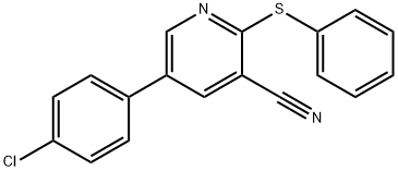 5-(4-CHLOROPHENYL)-2-(PHENYLSULFANYL)NICOTINONITRILE Struktur